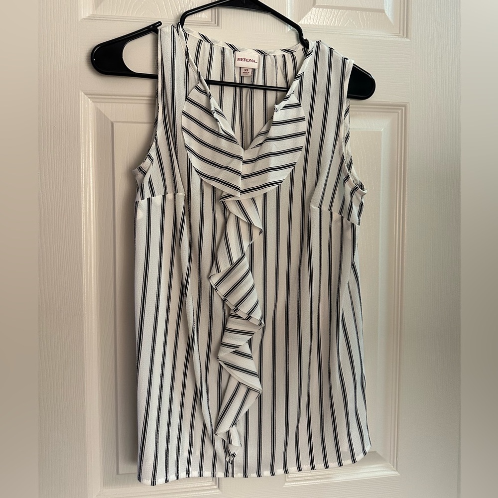 Target Merona black & white stripe top